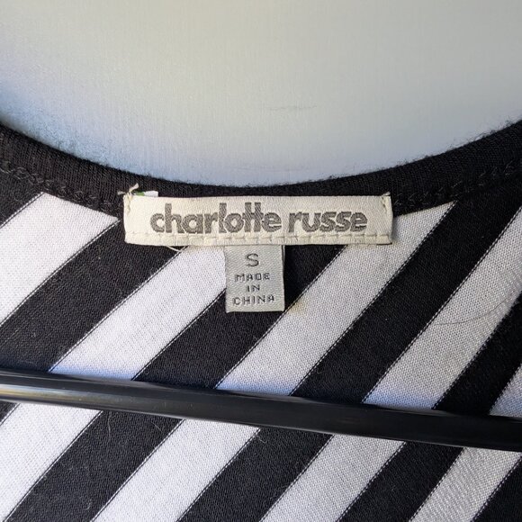 racerback tank dress black & white striped fitted dress. XS - Picture 2 of 3